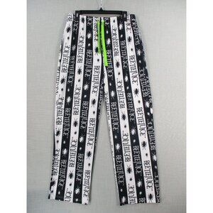 Beetlejuice Sleep Pants Black & White Striped Medium Polyester Spandex Elastic M